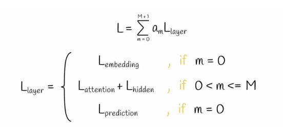 TinyBERT模型中的损失函数计算公式